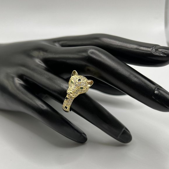 Gold Diamond Panther Ring - sizes 6-10 available! - Picture 3 of 4